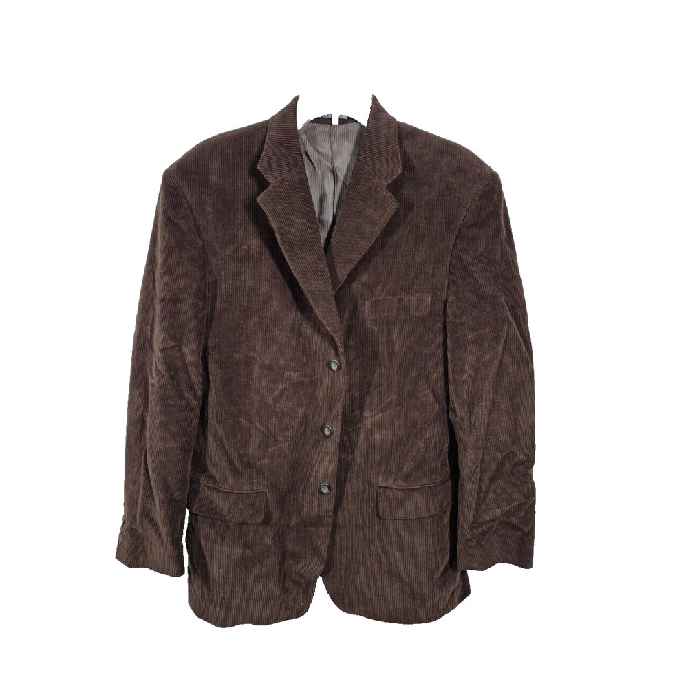 Mazzoni Super Corduroy Sport Coat Mens 42R Brown Single Breasted Ventless Blazer